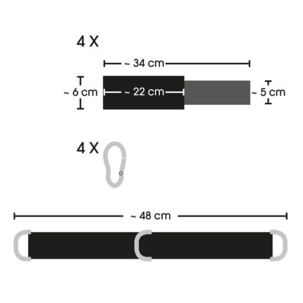 Μαύρες χειροπέδες για χέρια και πόδια Handcuffs/ Ankle Cuffs Set