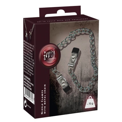 Ασημένιοι Σφιγκτήρας θηλών Boob Chain with Nipple Clamps