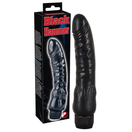 Δονητής μαύρος 22 cm Black Hammer
