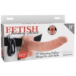 9 inch Vibrating Hollow Strap-on with Balls