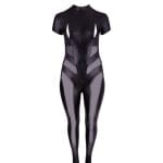 Ματ Ολόσωμη Φόρμα με Διαφάνειες Jumpsuit - Image 6