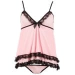 Babydoll and String Ροζ με Δαντέλα - Image 4