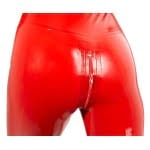 Ολόσωμη φόρμα μακρυμάνικη κόκκινη Latex Catsuit - Image 3