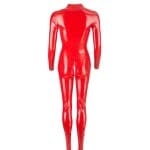 Ολόσωμη φόρμα μακρυμάνικη κόκκινη Latex Catsuit - Image 8