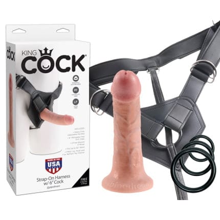Ρεαλιστικό στραπόν 6 Inch King Cock Δέρματος