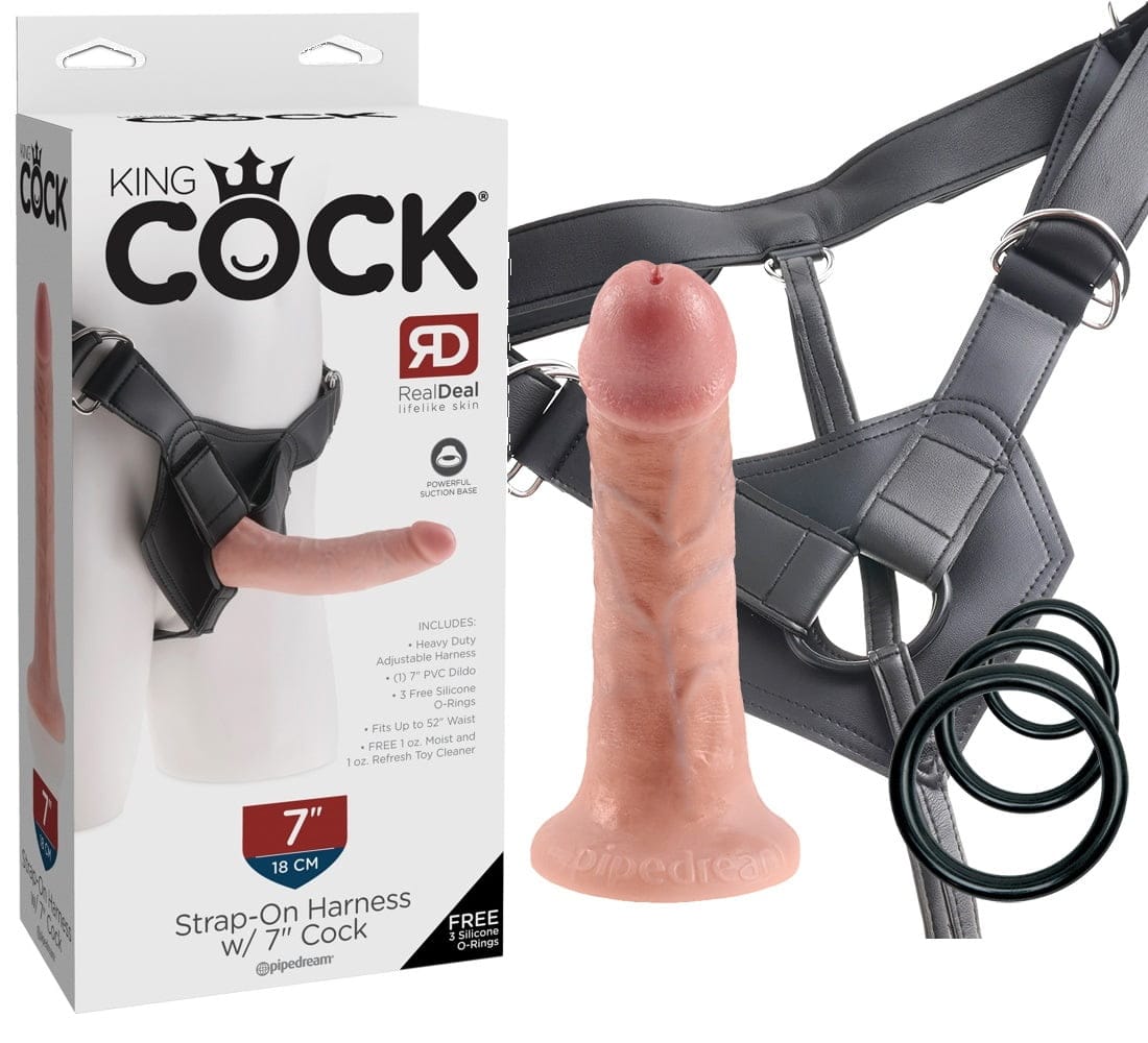 05423260000_realistiko_strapon_7_inch_king_cock_dermatos (1) Ρεαλιστικό στραπόν 7 Inch King Cock