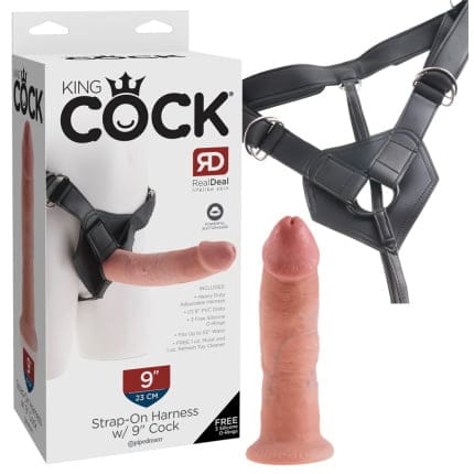 Ρεαλιστικό στραπόν 9 Inch King Cock Δέρματος