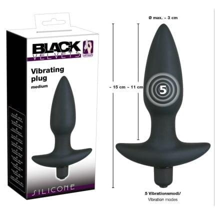 Πρωκτική Σφήνα Με Δόνηση Black Velvets Medium