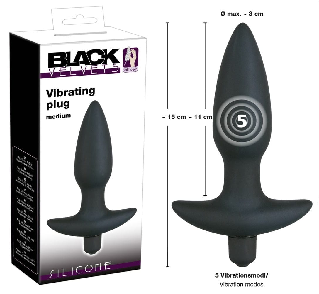 05781770000_proktiki_sfina_me_donisi_black_velvets_medium (1) Πρωκτική Σφήνα Με Δόνηση Black Velvets Medium