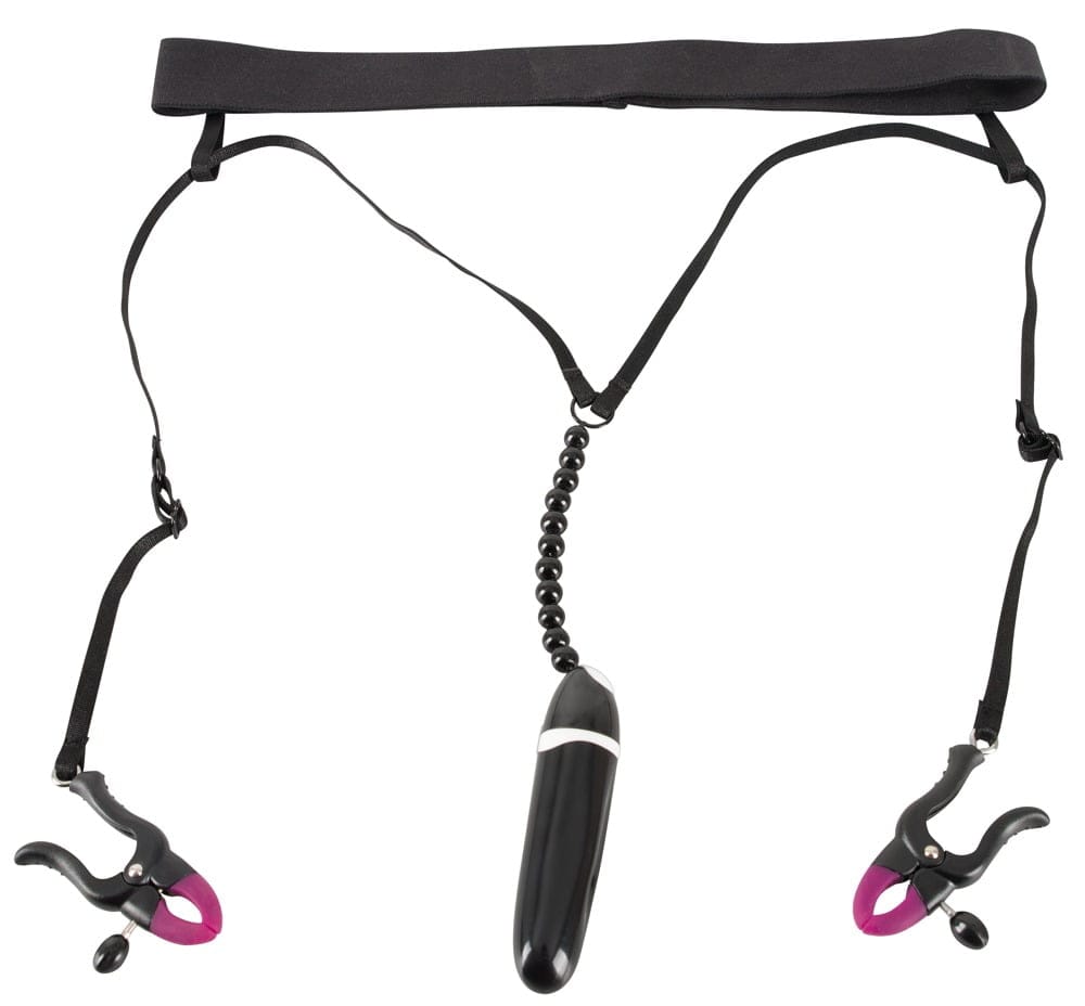 05926170000_string_me_sfigktires_kai_doniti_spreader (6) Στρινγκ με Σφιγκτήρες και Δονητή Spreader