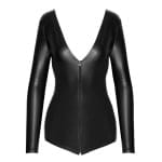 Μαύρο φιδίσιο κορμάκι με ολόσωμο φερμουάρ Noir Body