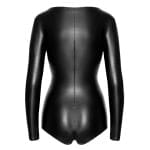 Μαύρο φιδίσιο κορμάκι με ολόσωμο φερμουάρ Noir Body