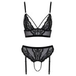 Μαύρο σετ με άνοιγμα στον καβάλο Cottelli Collection