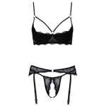 Μαύρο δαντελένιο σετ Cottelli Collection