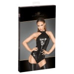 Κορμάκι με δέσιμο στο λαιμό Body Zip Μαύρο
