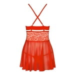 Κόκκινο σετ με babydoll και στρίνγκ Obsessive