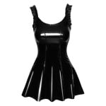 Σέξι βινύλ φόρεμα με βολάν Noir Handmade