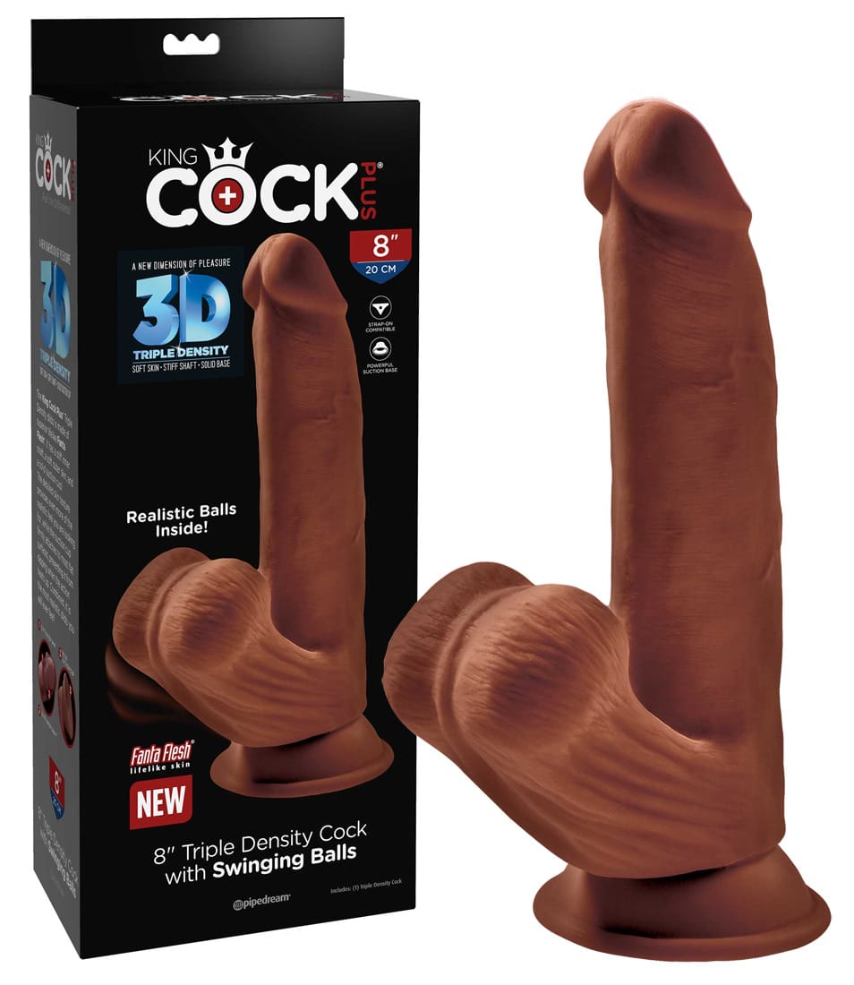 05465690000-realistiko-omoioma-peous-melampso-24-5-cm (1) Ρεαλιστικό ομοίωμα πέους με κινούμενους όρχεις Triple Density Cock with Swinging Balls