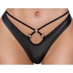 Σέξι μαύρο σετ σε εφέ δερματίνης Cottelli Collection