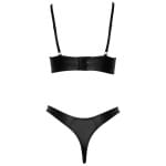 Σέξι μαύρο σετ σε εφέ δερματίνης Cottelli Collection