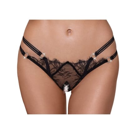 Στρίνγκ με στρας και ανοιχτό καβάλο Cottelli Collection