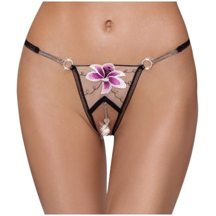 Στρίνγκ με λουλούδι και πέρλες Cottelli Collection