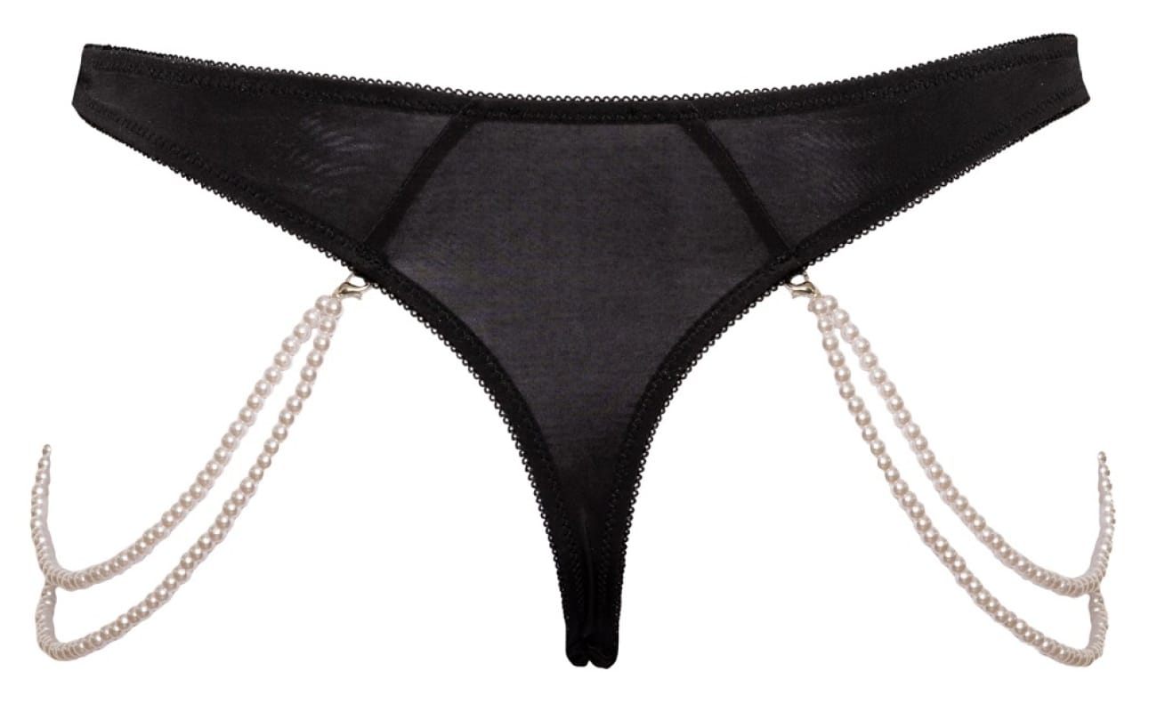 Δαντελωτό στρίνγκ με πέρλες Cottelli Collection