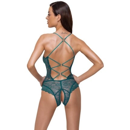 Δαντελωτό τιρκουάζ κορμάκι χωρίς καβάλο Cottelli Collection