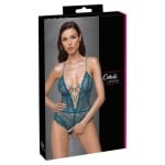 Δαντελωτό τιρκουάζ κορμάκι χωρίς καβάλο Cottelli Collection