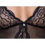 Διάφανο μαύρο κορμάκι με δαντέλα Cottelli Collection