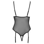 Διάφανο μαύρο κορμάκι με δαντέλα Cottelli Collection