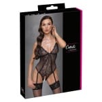 Διάφανο μαύρο κορμάκι με δαντέλα Cottelli Collection