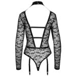 Δαντελένιο μαύρο κορμάκι με ιμάντες Cottelli Collection
