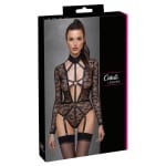 Δαντελένιο μαύρο κορμάκι με ιμάντες Cottelli Collection