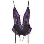 Δαντελένιο μωβ κορμάκι με στρας Cottelli Collection