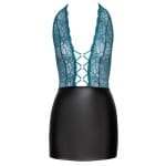 Εξώπλατο δαντελωτό τιρκουάζ φόρεμα Cottelli Collection