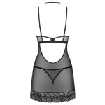 Διάφανο σετ babydoll με στρίνγκ και τσόκερ Obsessive