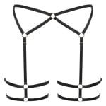 Μαύρη ζαρτιέρα για μέση, γοφούς και μηρούς Cottelli Collection
