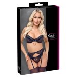 Μαύρο δαντελωτό σετ με αλυσίδες Cottelli Collection