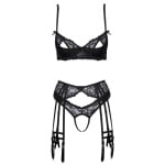Σετ με ανοιχτό στήθος και καλτσοδέτες Cottelli Collection