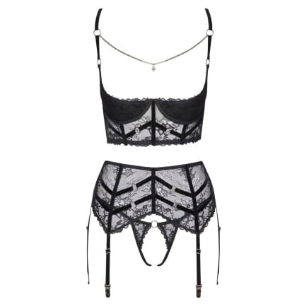 Σετ ζαρτιέρας με έξω το στήθος Cottelli Collection