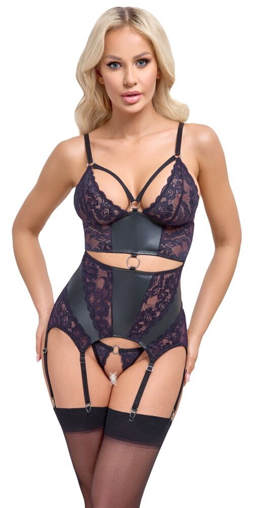 26330941021_set_me_korse_apo_mov_dantela Σετ με κορσέ από μωβ δαντέλα Cottelli Collection