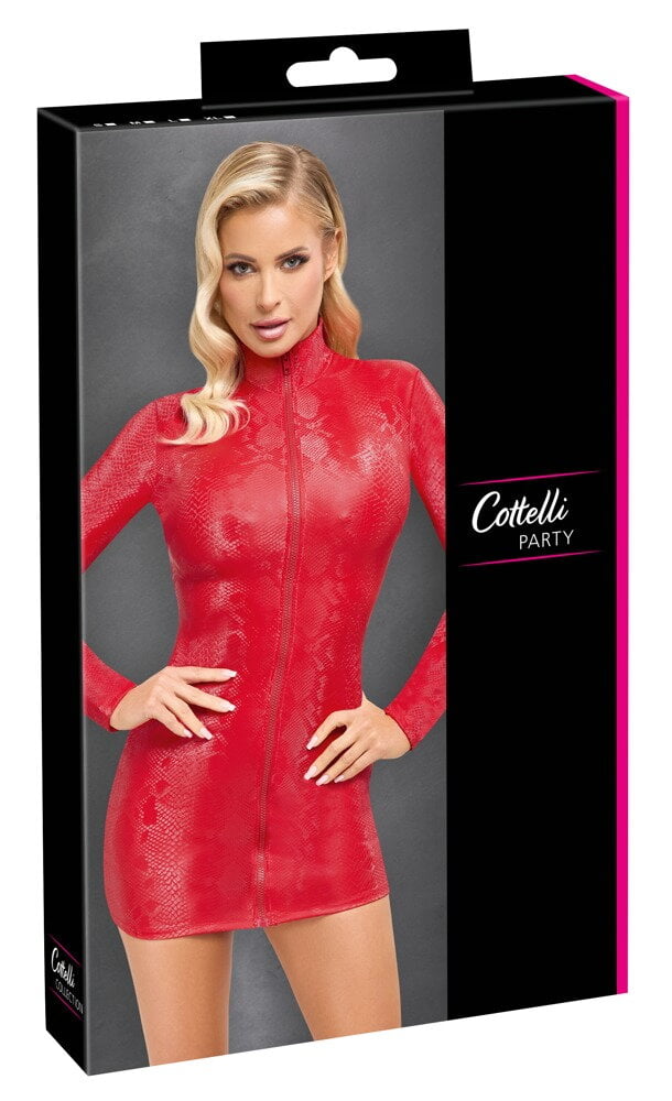Φιδέ κόκκινο φόρεμα με φερμουάρ Cottelli Collection