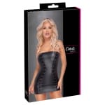 Μαύρο στράπλες μίνι φόρεμα με κορδόνια Cottelli Collection