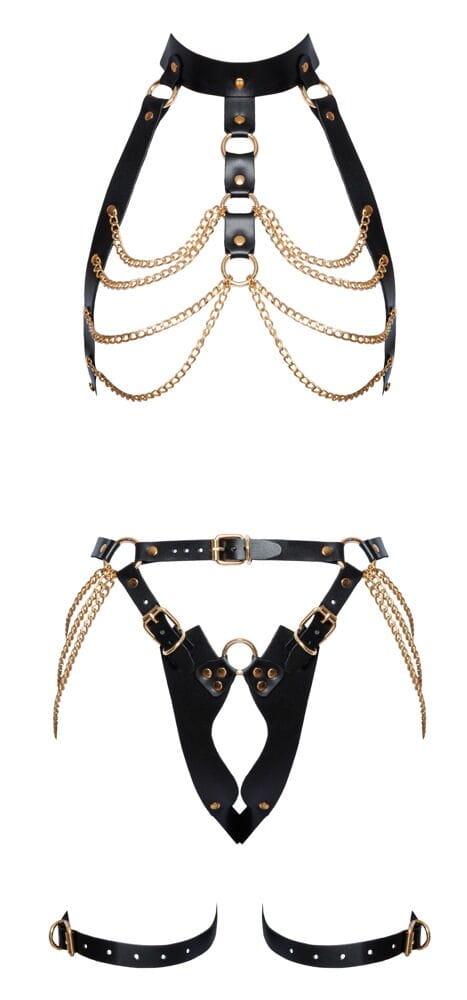 20011281111_harness_set_me_chryses_leptomereies Harness σετ με χρυσές λεπτομέρειες ZADO