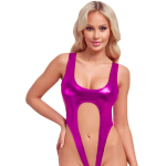 Ροζ μεταλλικό κορμάκι με ανοιχτό καβάλο Cottelli Collection