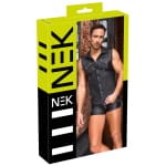 Μαύρη αμάνικη μπλούζα με δαχτυλίδια NEK