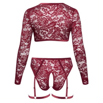Κόκκινο τοπάκι & σλιπ με ζαρτιέρες Cottelli Collection