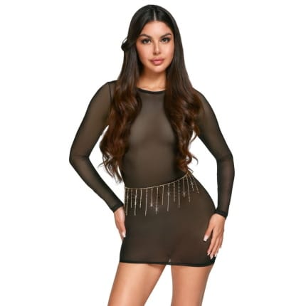 Σέξι χρυσή αλυσίδα μέσης με στρας Cottelli Collection
