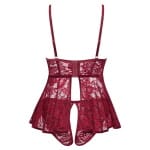 Κόκκινο δαντελωτό babydoll με σλιπ Cottelli Collection